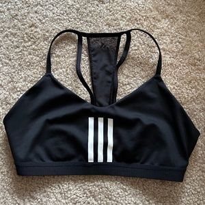 Black white All Me 3 stripes Adidas sports bra mesh L
